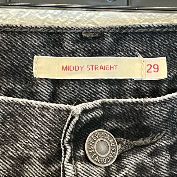 Levi's Premium Middy Straight Jeans in No Service Black size 29 - Picture 7 of 16